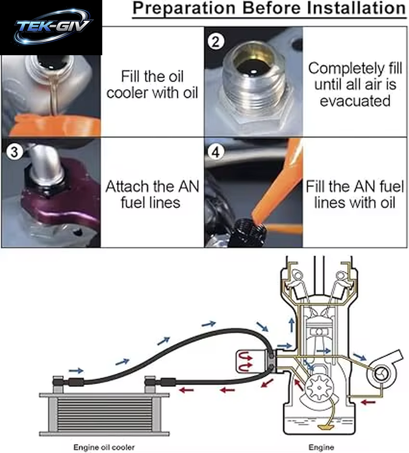 Universal Ölkühler 10/13/15/16/19/30 Reihe 10AN Auto Motor Kühlsystem Getriebe Ölkühler Kit Mit Halterung Schwarz