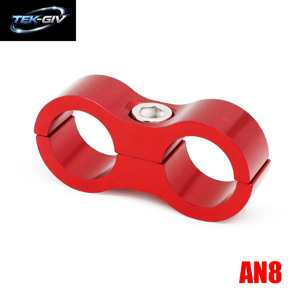 Schwarz/Rot/Blau AN4 AN6 AN8 AN10 AN12 Geflochtene Gummi-Schlauchleitungsklemme Aluminium Eloxierter Leitungsabscheider Separator Trennklemmensatz