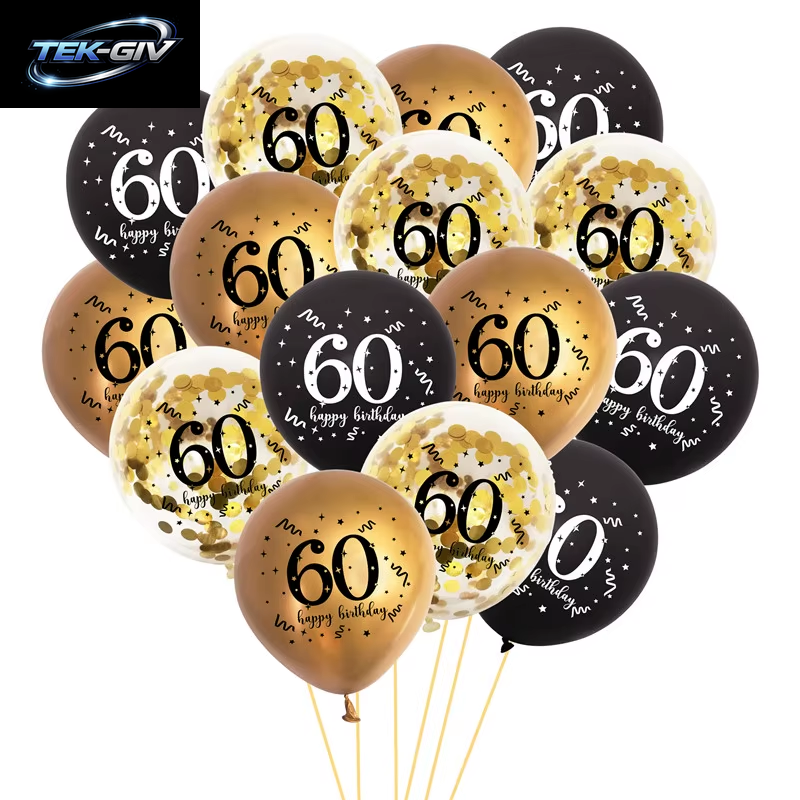 Schwarzgold 30 40 50 60 Jahre Geburtstag Latexballons Erwachsene Männer Frauen Alles Gute Zum Geburtstag Party Dekor Hochzeit 30. Jahrestag Zubehör