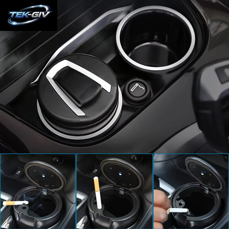 Universal 2 in 1 Car Ashtray Storage Box Holser Brackets Organizer Multifunction Vehicle LED Ashtray Auto Accessories Interior
