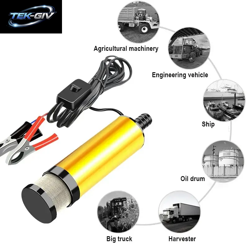 51MM 38MM Auto Elektrische Ölpumpe 12V 24V Für Pumpen Diesel Öl Wasser Tauch Aluminium Legierung Shell Kraftstoff Transfer Pumpe