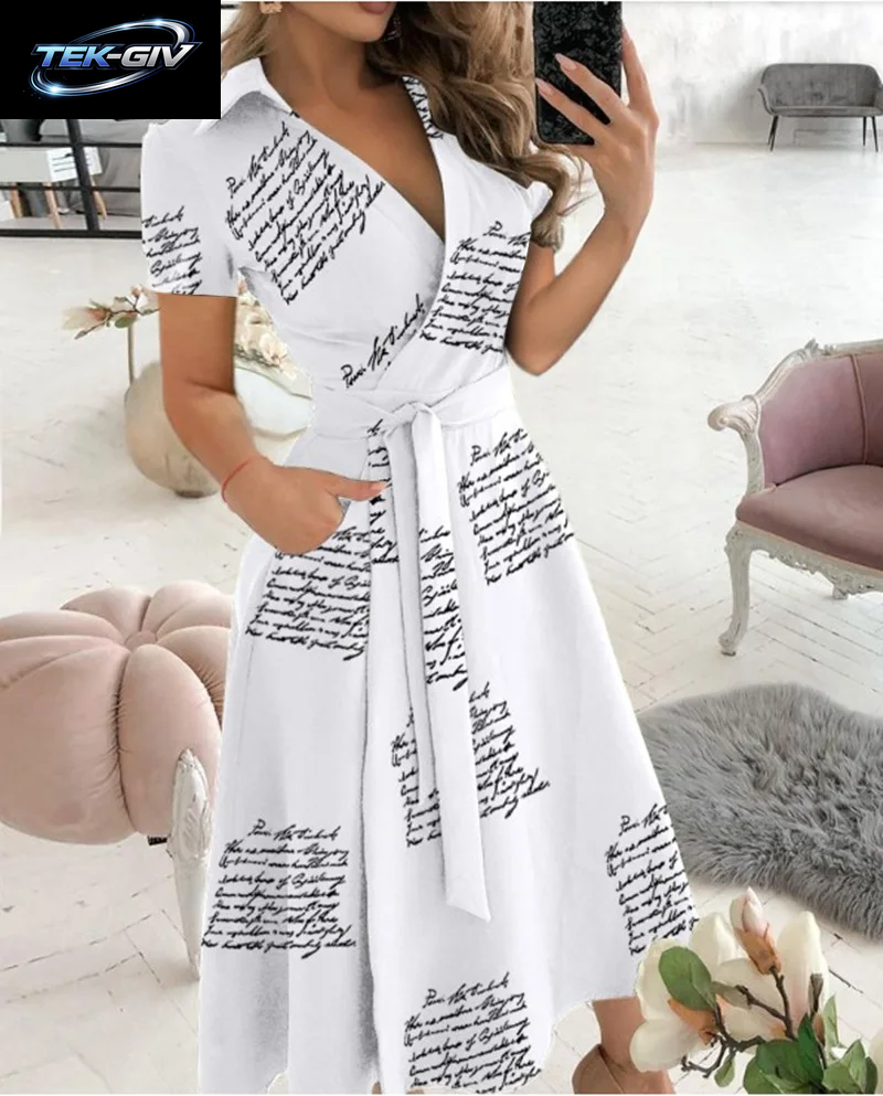 Sommerkleid Mit Regenbogen-Streifendruck, 2023, Damen, Mit Knöpfen, Kurze Ärmel, Lässig, Vintage-Hemd, Langes Kleid, Elegante Damen-Maxikleider