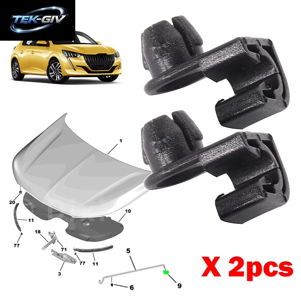 2X Kapuze Haube Prod Stange Unterstützung Bleiben Clips Clamp Für Citroen Berlingo C3 C4 C-Elysee Für Peugeot 2008 208 301 308 Partner 792843