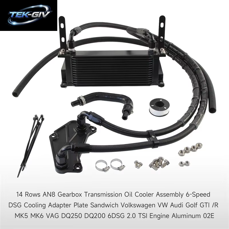 AN8 14-Reihiger Ölkühler-Kit Aus Aluminium Für Volkswagen Audi Golf MK5 MK6 VAG DQ200 DQ250 DSG 2.0 TSI Motor