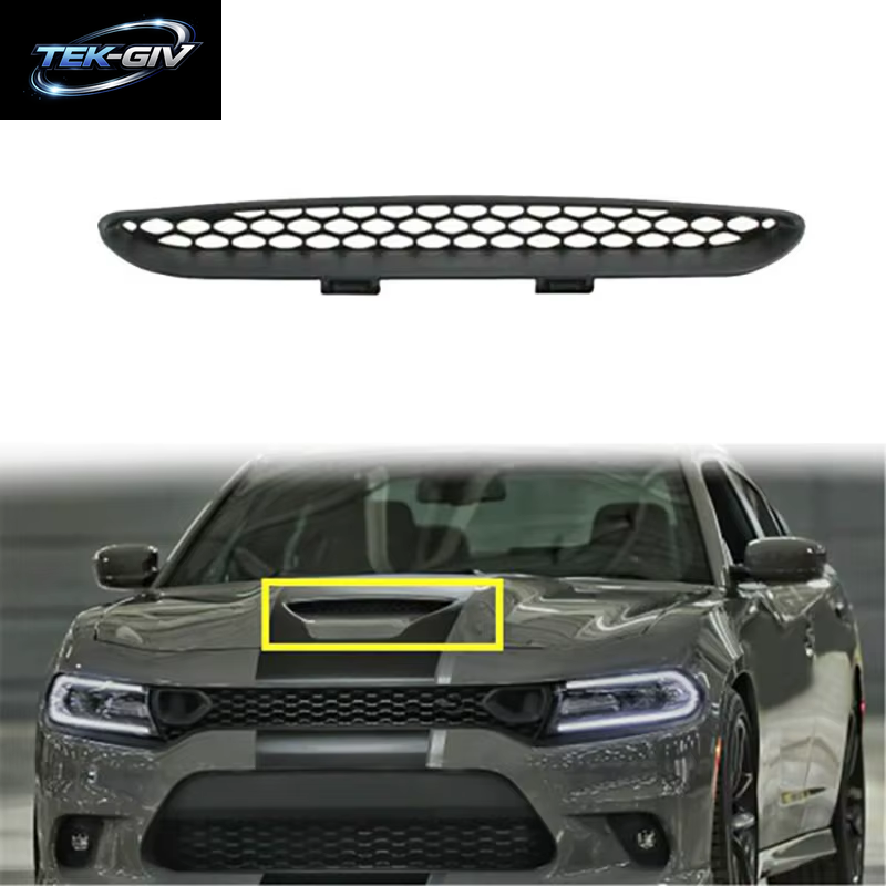 Auto Schwarz Vorne Motorhaube Entlüftung Gitter Luftstrom Mesh Ansaug Haube Für Fit Für Ausweich Ladegerät Srt 2014-2018
