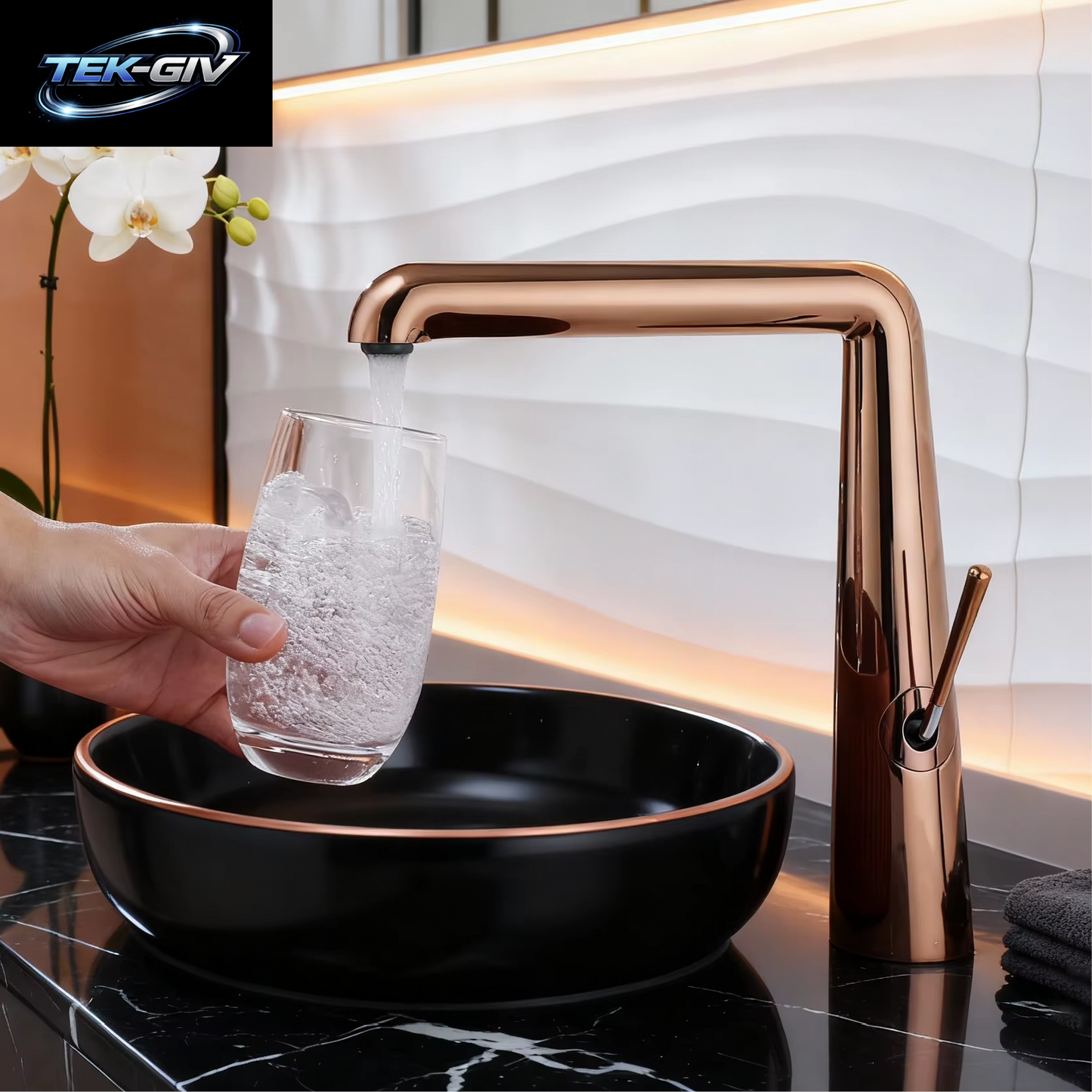 Moderner, Luxuriöser, Roségoldener Badezimmer-Wasserhahn, Einloch-Waschtischmischer Mit Keramik-Ventilkern, Massive Messingkonstruktion, Heißes Und Kaltes Wasser