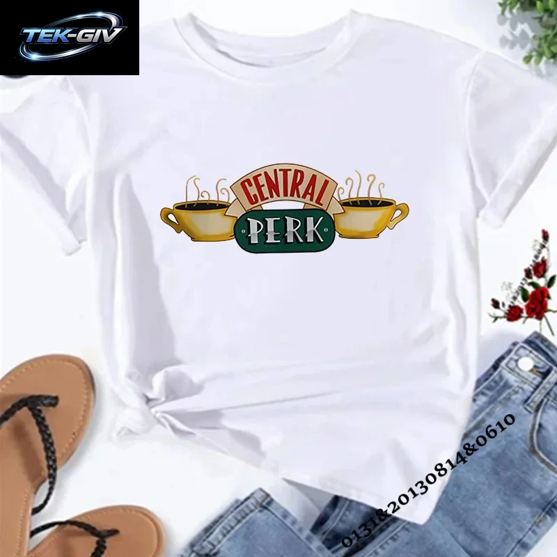 Central Perk T-Shirt Friends TV Show Damen T-Shirt Friends Central Perk Coffee Shop Shirts Süße Beste Freunde T-Shirts Hipster Tops