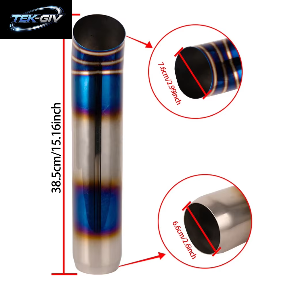 Universelles Hochwertiges Auto-Auspuffrohr Aus Edelstahl, Schalldämpfer-Endrohr 63–76 Mm Für Modifizierte Racing-Auspuffanlagen