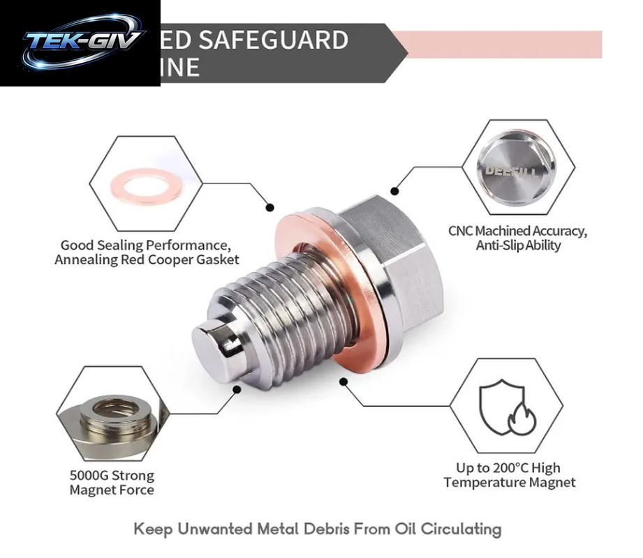 M14 X 1,5 M12 M16 M18 M20 Magnetic Öl Ablauf Stecker, Edelstahl Öl Ablauf Stecker Mit 5 Stücke Kupfer Zerquetschen Waschmaschine Für Ford GM