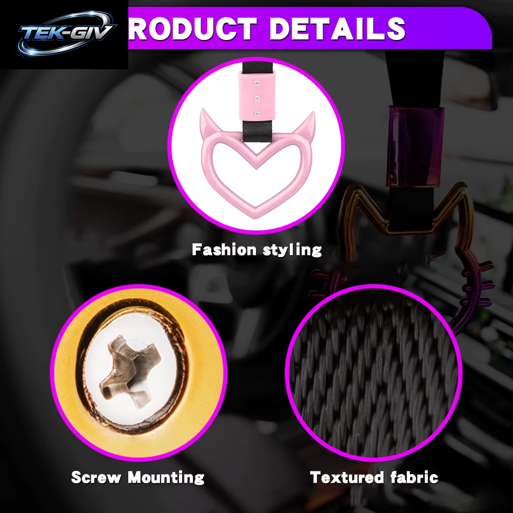 JDM Zurikawa Ring Bus Griff Teufel Herz Modifizierte Racing Griff Hand Strap Loops Stoßstange Bus Auto Drift Charme Auto Zubehör