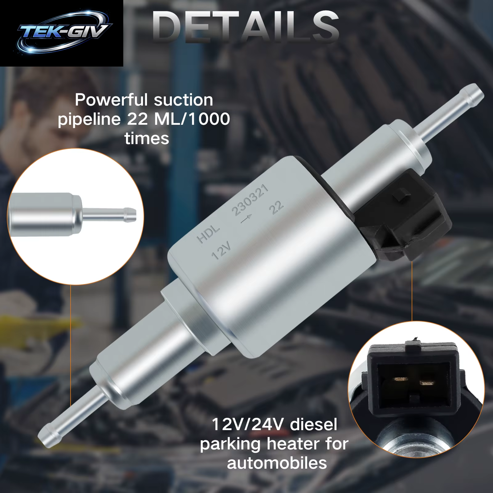 Auto Diesel Heizung Öl Kraftstoff Pumpe 12V 24V 22ML Geräuscharm Luft Heizung Parkplatz Kraftstoff Pumpe Puls Dosierung Gas Inline Kraftstoff Pumpen 2/5/8KW