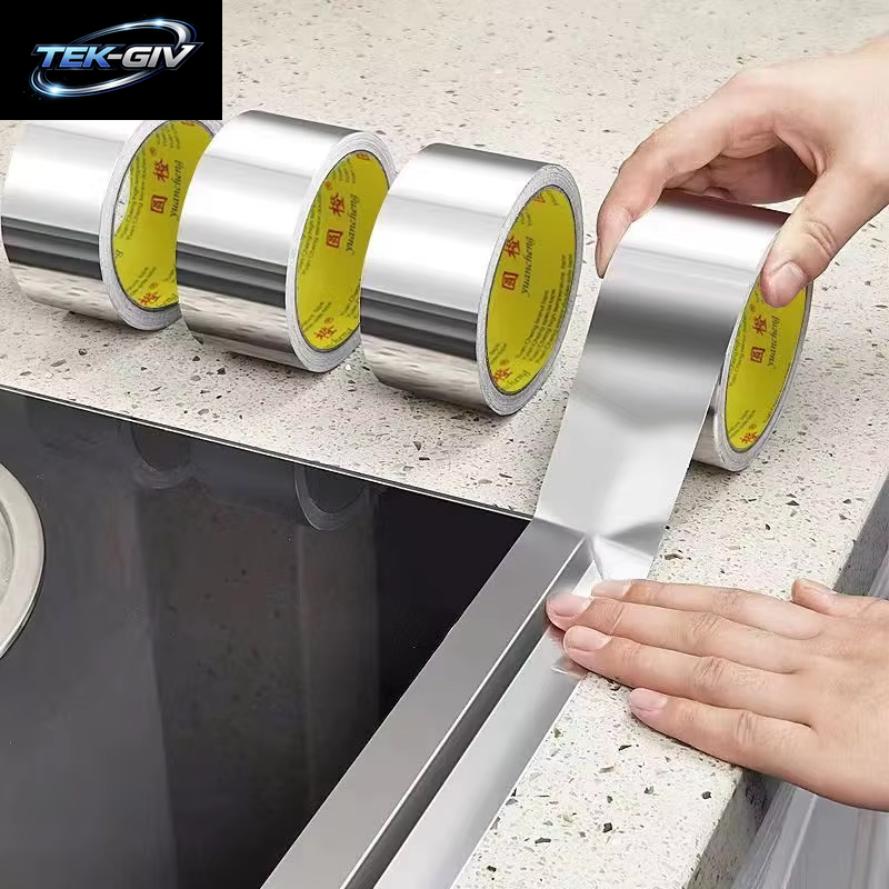 Hohe Temperaturbeständigkeit Aluminiumfolie Klebeband Küchenrohr Reparaturband Klebstoff Dichtungsfolie Wärmedämmung Auslaufsicheres Klebeband