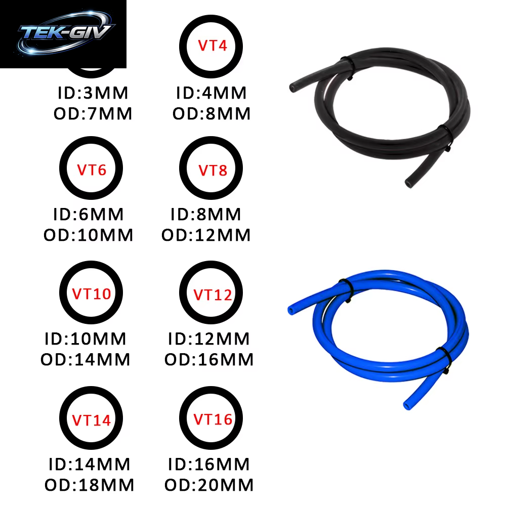2M Länge Silikon Vakuum Rohr Schlauch Silikon Schläuche 3MM 4MM 6MM 8MM 10MM 12MM 14MM 16MM Blau Auto Teile Universal