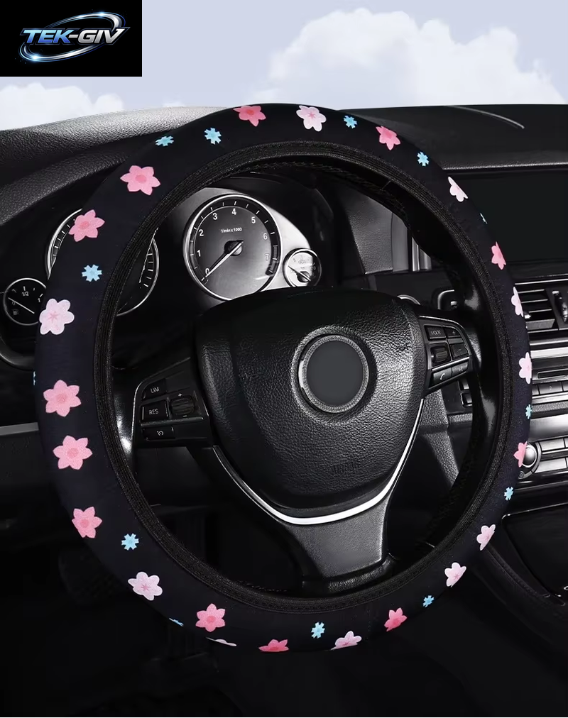 Auto Lenkrad Abdeckung Blumen Druck Anti-Rutsch Universal Auto Lenkrad Schutz Innen Zubehör Rad Abdeckung