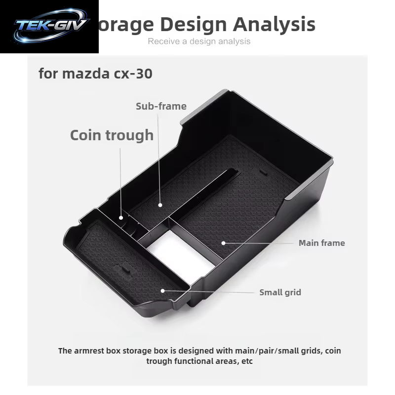 Für Mazda CX-30 CX30 2020-2024 Mittelkonsole Armlehne Aufbewahrungsbox Fach Organizer Zubehör Aufräumen