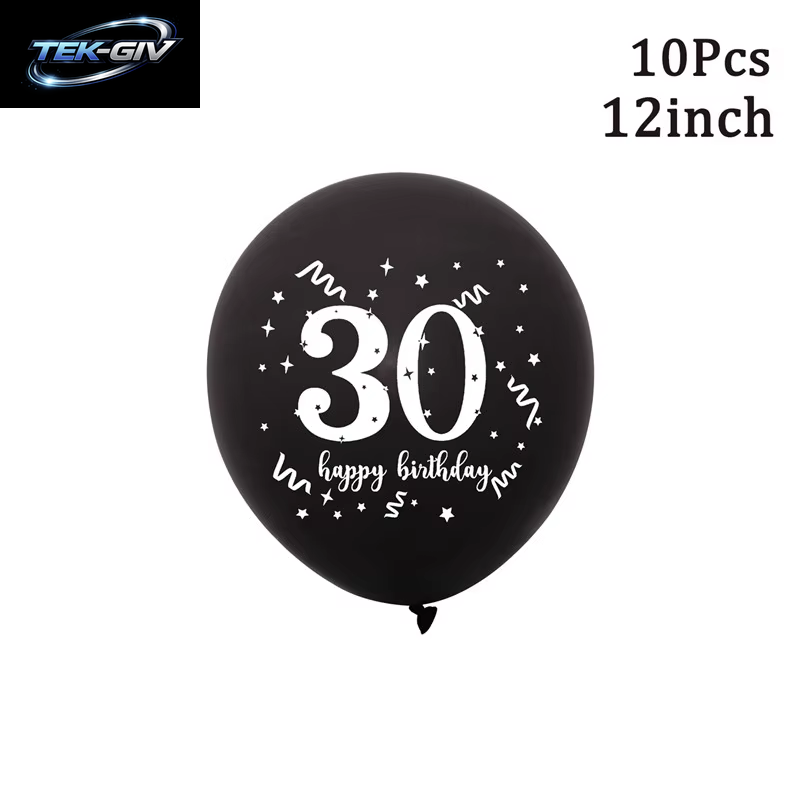 Schwarzgold 30 40 50 60 Jahre Geburtstag Latexballons Erwachsene Männer Frauen Alles Gute Zum Geburtstag Party Dekor Hochzeit 30. Jahrestag Zubehör