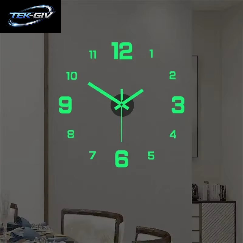 Digitale Uhr Leuchtende Moderne Uhren Dekoration DIY Wohnzimmer Familien Wand Dekor Stereo Rahmenlose Schlafzimmer Uhren Garten