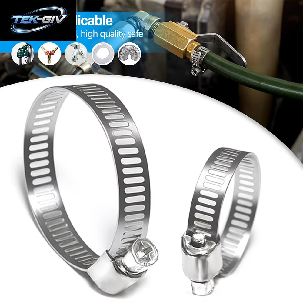10 Stück Schlauchschellen Rohrschellen Edelstahl Hoop Clamp Schlauch 304 Edelstahl Automotive Rohre Clip Festes Werkzeug 8-25 Mm