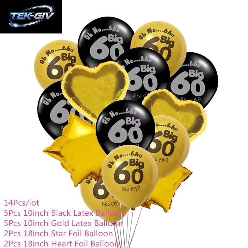 Schwarzgold 30 40 50 60 Jahre Geburtstag Latexballons Erwachsene Männer Frauen Alles Gute Zum Geburtstag Party Dekor Hochzeit 30. Jahrestag Zubehör