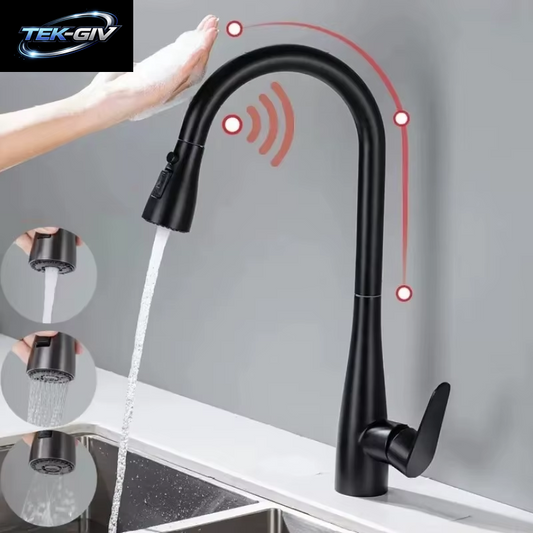 GEGVE Smart Touch Küchenarmaturen Aus Edelstahl 304, Abnehmbarer Sensor, Waschbecken-Wasserhahn, Teil, Mischbatterie, Israelischer Küchenarmatur, Gebürstet