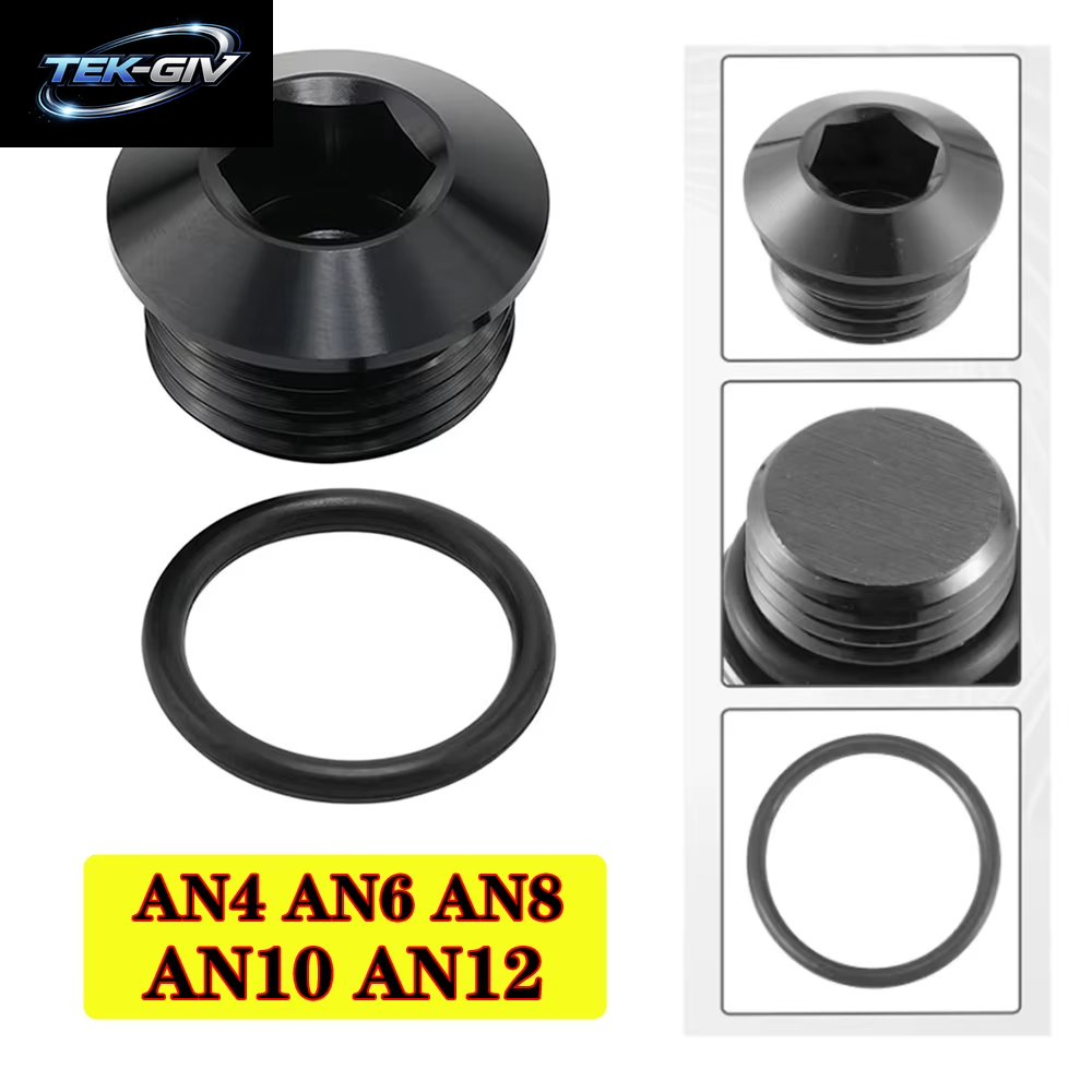 AN4 AN6 AN8 AN10 AN12 ORB O Ring Dichtung Boss Buchse Port Stecker Block off Fitting Adapter Aluminium Schwarz
