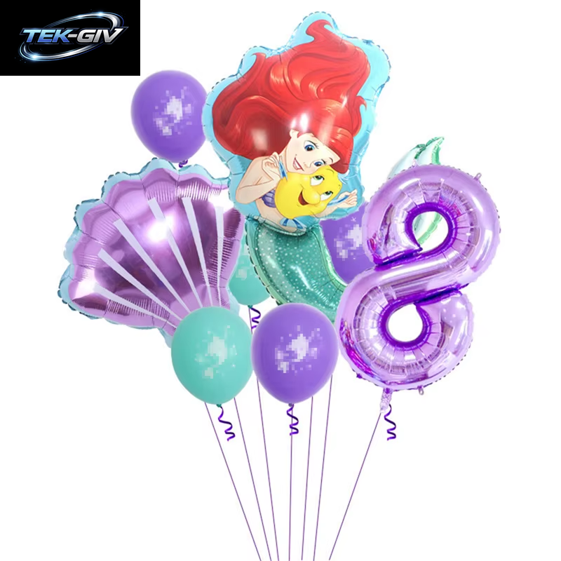 Die Kleine Meerjungfrau Geburtstag Party Dekoration Prinzessin Ariel Papier Serviette Teller Tasse Tischdecke Luftballons Kinder Baby Shower Supplies