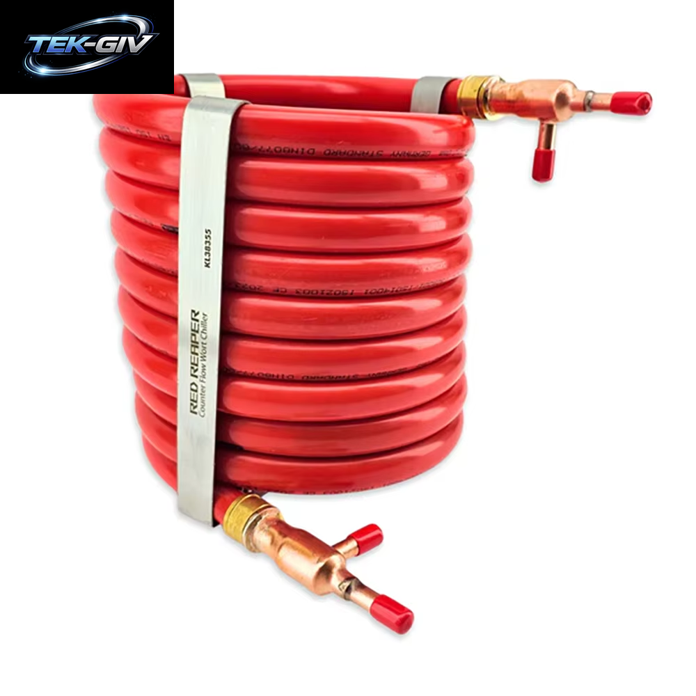 Kegland Neuer Counter Flow Wort Chiller (Pex/Kupfer), 9,5 Mm Red Reaper Duotight, Kompatibles Haushaltsgerät, Kühlendes Bierbrauen