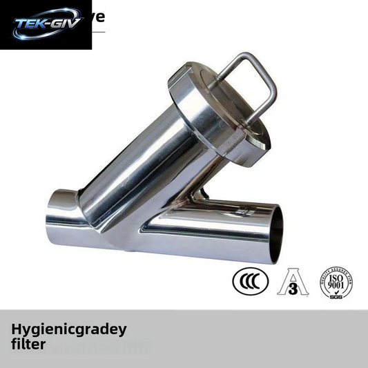 Geschweißter Y-Typ-Filter in Sanitärqualität Aus Edelstahl 304, Stoßgeschweißter Stoßfilter, Schräges Plug-In Φ 38 DN50