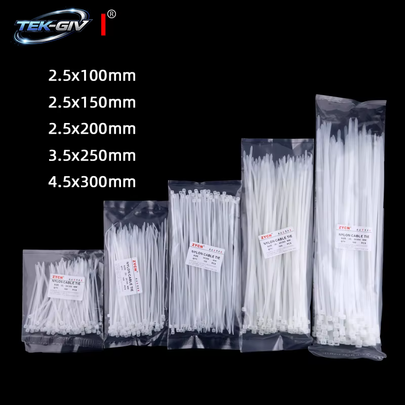 500 Stück Selbstsicherndes Nylon-Kabelbinder-Set, 3,5 X 250, 4,5 X 300, Kunststoff-Reißverschluss-Draht, 4–6–8–10–12 Zoll, Wrap, Feste Bindung, Hohe Zugfestigkeit