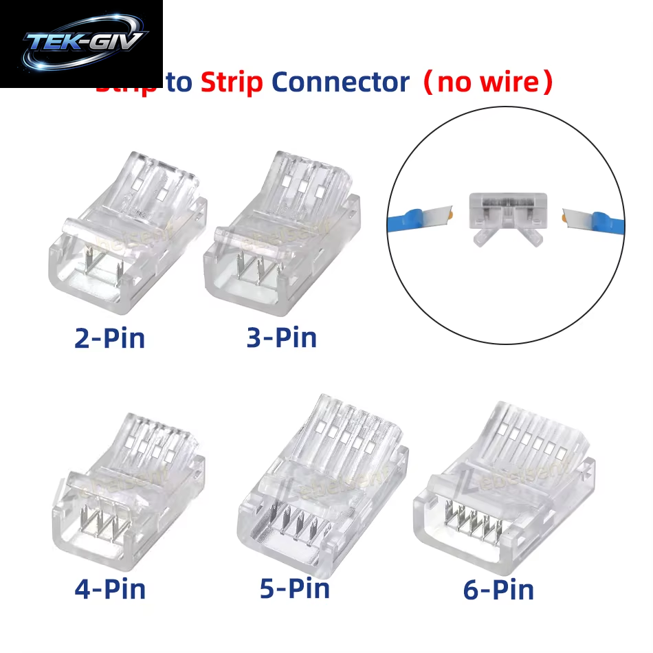 8Mm 10Mm 2Pin 3Pin 4Pin 5Pin 6Pin 12Mm IP20 IP65 LED Streifen Zu Streifen Oder Linie Schnell Anschlüsse Verlängerung Draht Terminal Anschlüsse