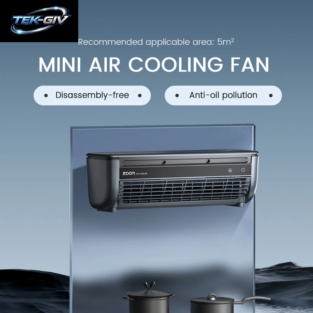EDON E868 Wandmontierter Luftkühlventilator, 20 W Leistung, Schnelle Kühlung, Einfach Zu Installieren, Blattloser Klimaanlagenventilator Für Die Küche Zu Hause