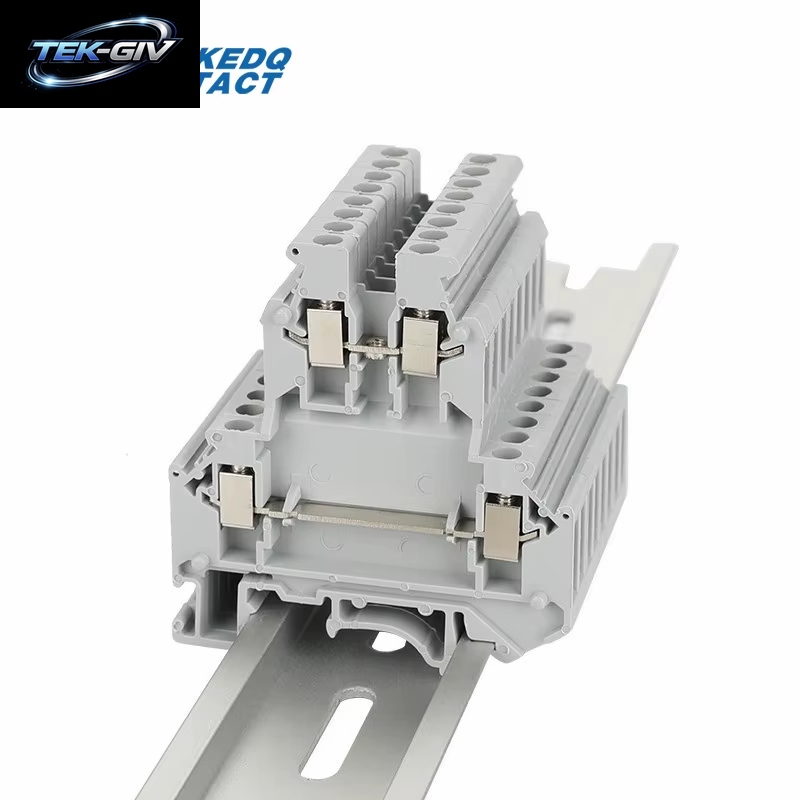 UKK/UKKB 3 10 Stück Doppel-Schraubverbinder 2,5 Mm2 Drahtstopfen Elektrischer Universal-Din-Schienen-Klemmenblock Mit 2 Stufen UKK3 UKKB3