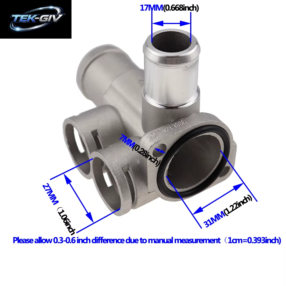 037121133B Aluminium Legierung Kühlung Kühlmittel Schlauch Rohr Stecker Für VW Passat B3 Golf Sharan Polo Audi 80 100 C45 A6 C4 037121133