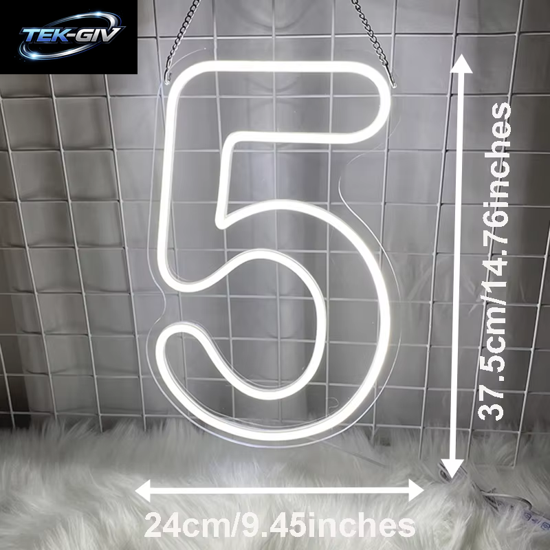 0-9 Nummern-Neonschild, Wanddekoration, Led-Leuchten, Schild, Nummernlicht Für Hochzeit, Geburtstag, Jahrestag, Zuhause, Party, Dekorative Zahlen