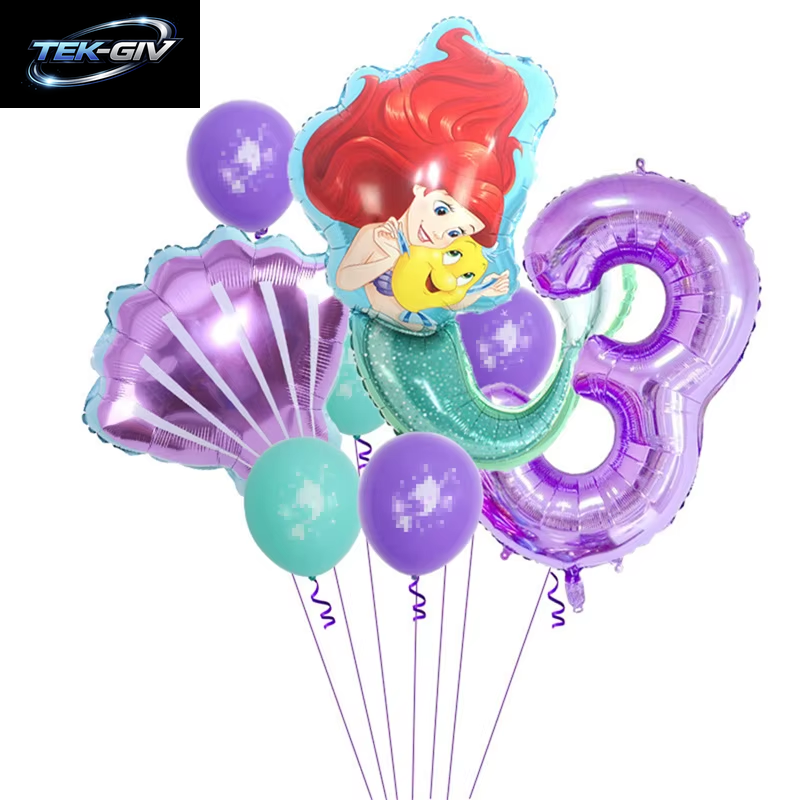 Die Kleine Meerjungfrau Geburtstag Party Dekoration Prinzessin Ariel Papier Serviette Teller Tasse Tischdecke Luftballons Kinder Baby Shower Supplies