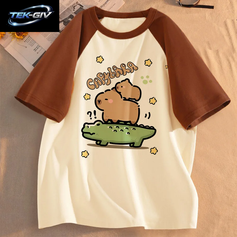 Lustige Capybara T-Shirts Männer Frauen Sommer Niedlichen Tier T Shirt Kurzarm Grafik T Shirts Streetwear Frauen Kleidung