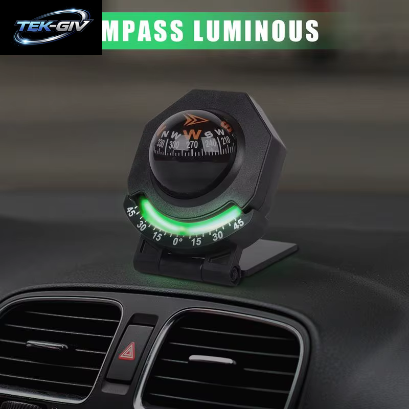 Auto-Armaturenbrett-Kompass Mit Schrägmessgerät, 2-In-1, Faltbar, Hochpräzise Navigation, Autohalterung, Kompass, Kugelkompass Für Fahrzeug, Boot