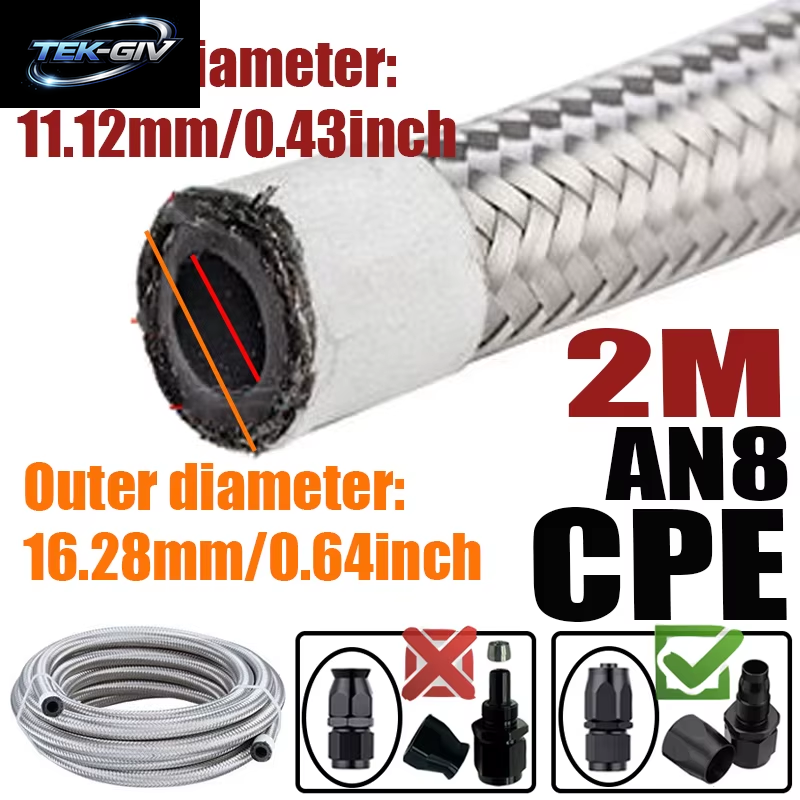 1M/2M/3M/4M 4AN 6AN 8AN 10AN 12AN Universal Auto Kraftstoff Schlauch Öl Gas Kühler Luft Linie Rohr Rohr Edelstahl Geflochtene CPE Gummi