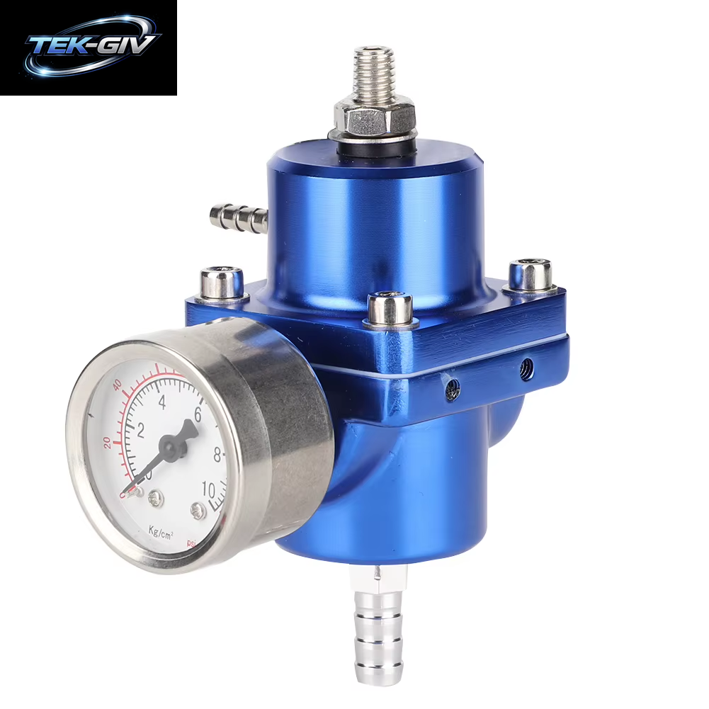 Einstellbarer Fpr Aluminium Legierung Universal Fpr Kraftstoff Druckregler Mit Manometer Schlauch 0-140Psi Einstellbar Fpr Druckregler