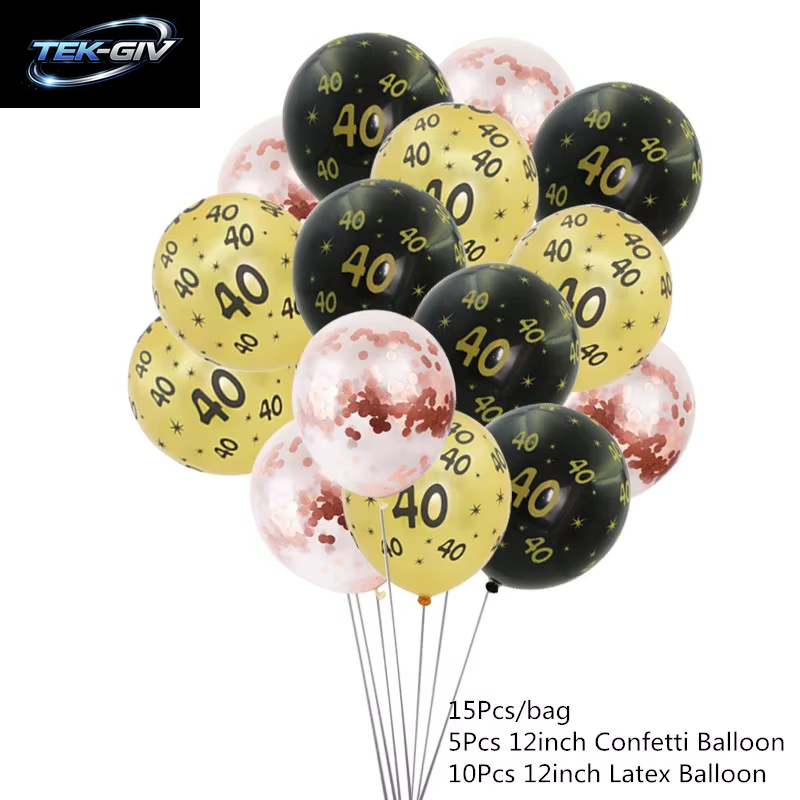 Schwarzgold 30 40 50 60 Jahre Geburtstag Latexballons Erwachsene Männer Frauen Alles Gute Zum Geburtstag Party Dekor Hochzeit 30. Jahrestag Zubehör
