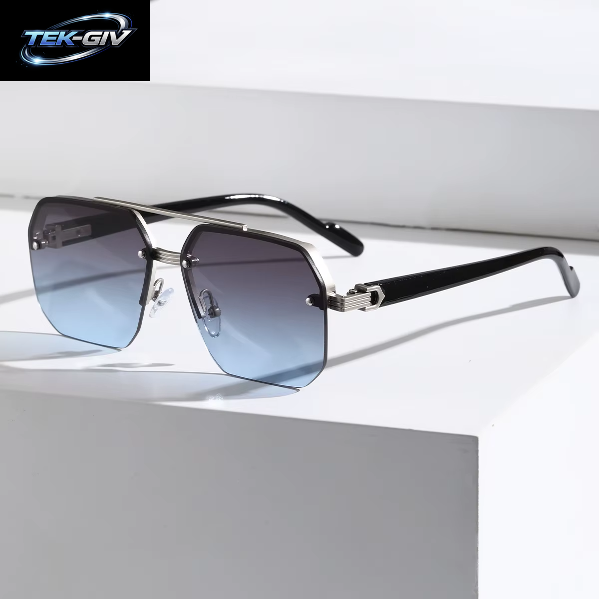 Herren Polarisierte Sonnenbrille Aluminium Magnesium Legierung Punk Sonnenbrille Doppels Trahl Quadratische Sonnenbrille Für Fahrer UV400 Brille