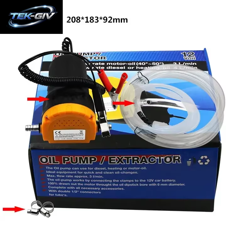 12V 60W Öl/Rohöl Flüssigkeit Sumpf Extractor Einfangen Austausch Transfer Pumpe Saug Transfer Pumpe + Rohre Für Auto Auto Boot Mot