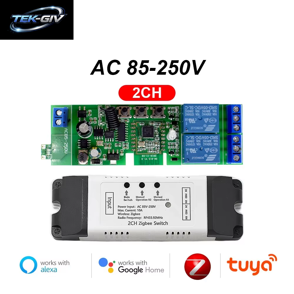 Zigbee Tuya Smart Relais Modul Auf off Controller 1/2/4CH DC 12V 24V 7-32V AC 220V Rf433Mhz Fernbedienung Licht Schalter Arbeit Mit Alexa,Zigbee-Hub Erforderlich