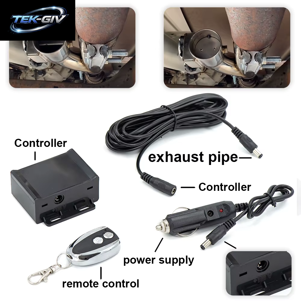 2 2,25 2,5 2,75 3 Zoll SS304 Heade Y-Rohrausschnitt Elektrischer Auspuffausschnitt Catback down Pipe Auspuff-Bypassventil-Fernbedienungstaste