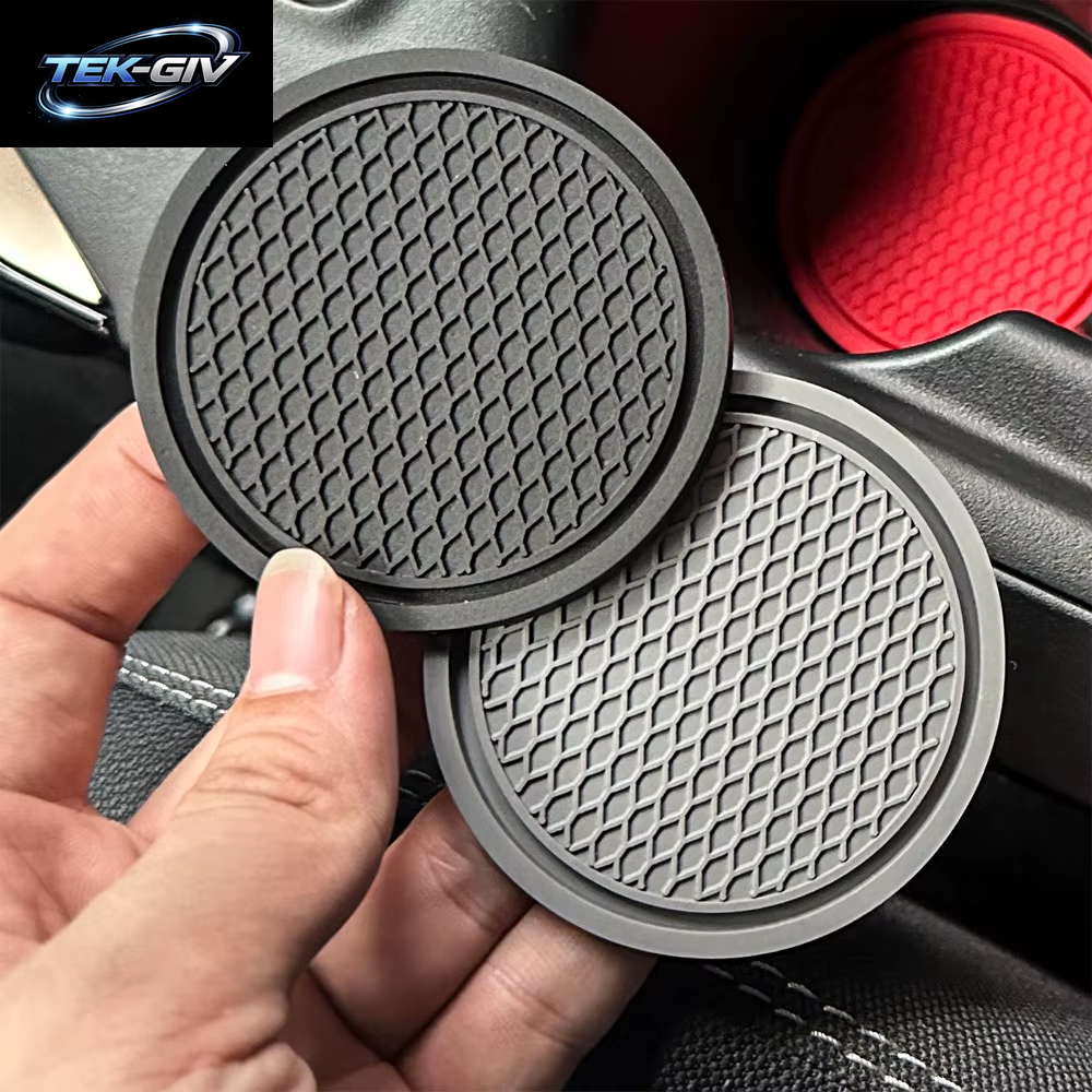 2 Stücke Schwarz Auto Auto Tasse Halter anti Slip Einsatz Untersetzer Pads Innen Zubehör Für Die Meisten Tassen Zubehör