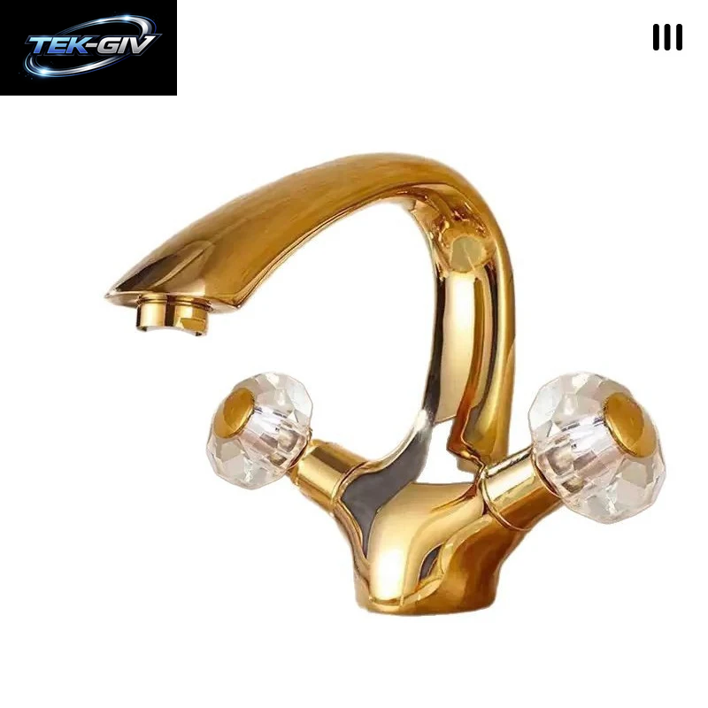 Neue Becken Armaturen Gold Messing Kristall Griff Bad Wasserhahn Wasserhahn Wc Mixer Wasserhahn Deck Montiert Becken Waschbecken Kran Wasserhähne XT833