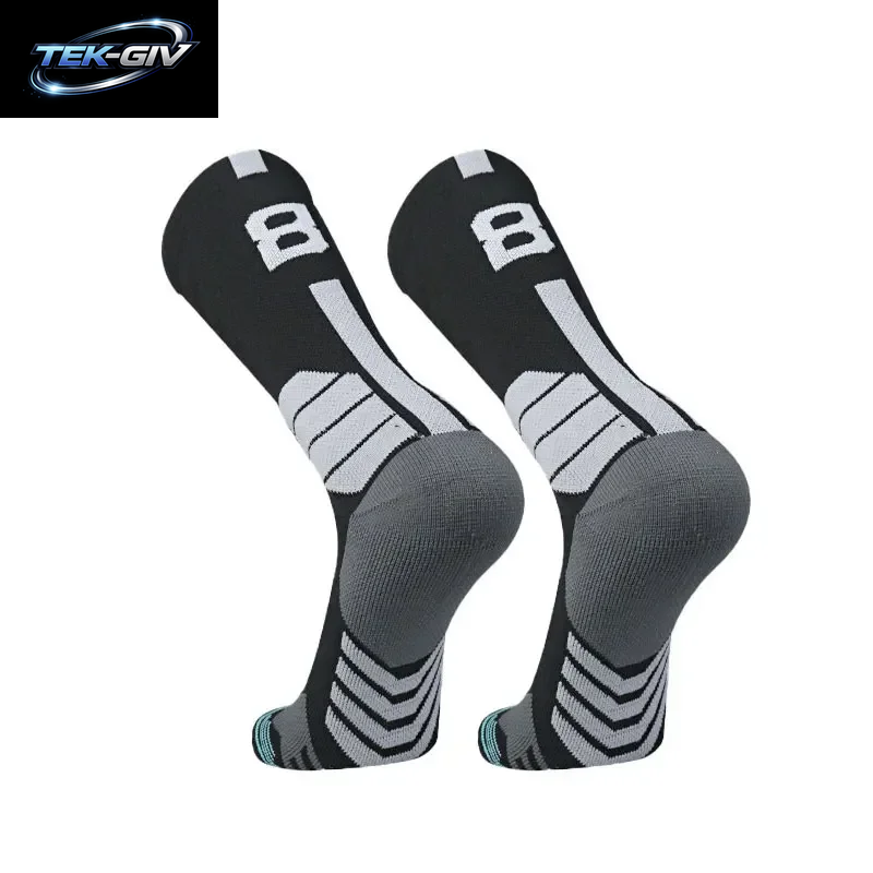 Hochwertige Elite-Basketballsocken Kompressionssocken Für Herren Mit Nummerierung Erwachsene Frottee-Sohle Outdoor-Sportsocken Unisex
