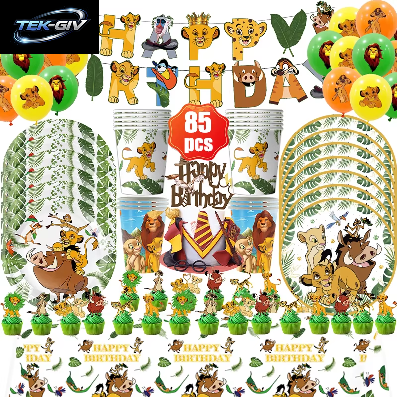 Disney Der König Der Löwen Geburtstag Party Dekoration Neue Teller Tassen Servietten Tischdecke König Löwe Geburtstag Ballon Party Favor Ballon