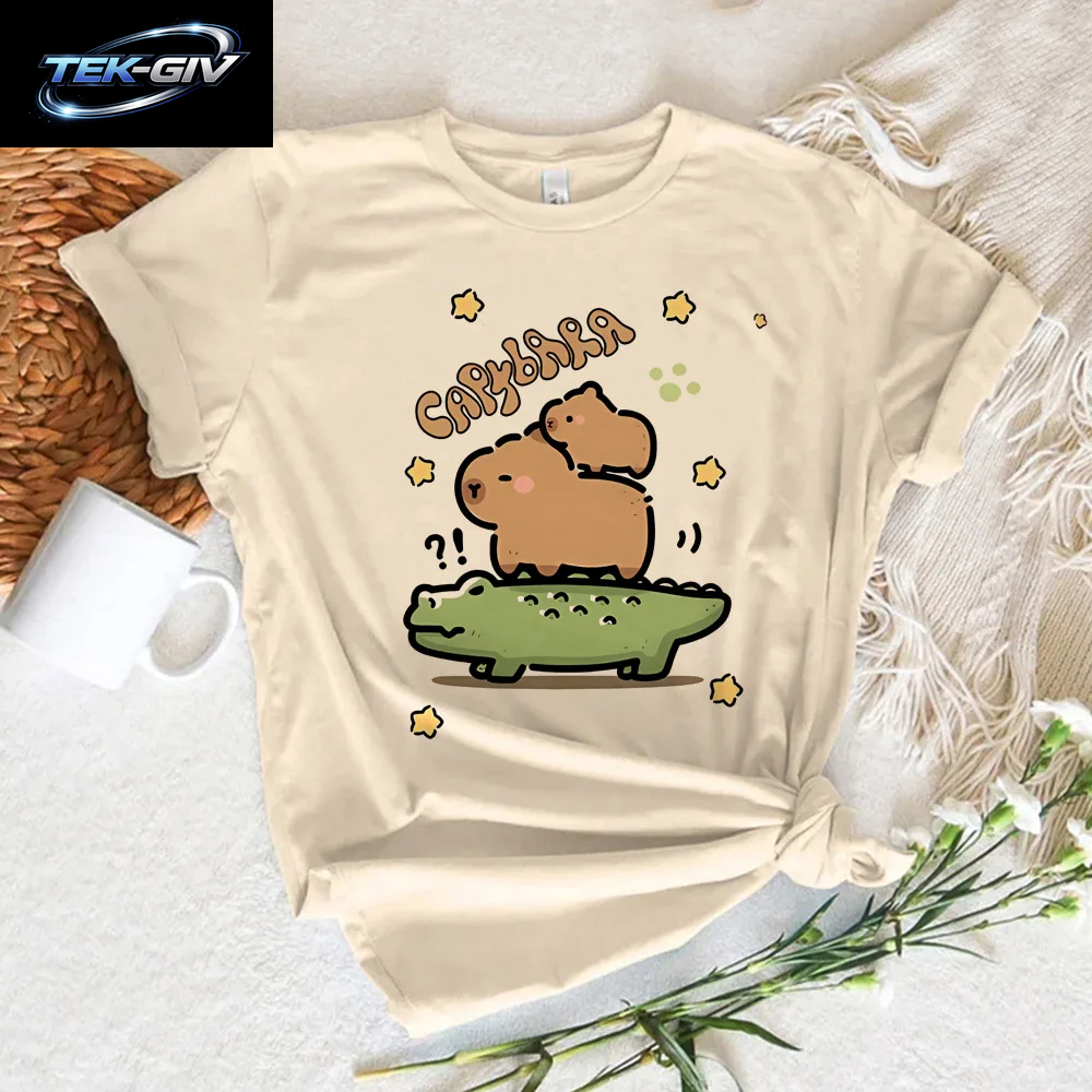 Lustige Capybara T-Shirts Männer Frauen Sommer Niedlichen Tier T Shirt Kurzarm Grafik T Shirts Streetwear Frauen Kleidung