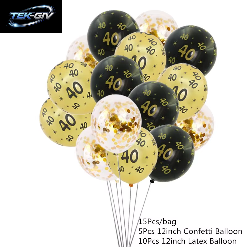 Schwarzgold 30 40 50 60 Jahre Geburtstag Latexballons Erwachsene Männer Frauen Alles Gute Zum Geburtstag Party Dekor Hochzeit 30. Jahrestag Zubehör
